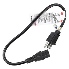 GRAINGER APPROVED 5XFN3ID Power Cord,5-15P,SJT,2 ft.,Blk,13A,16/3 5XFN3