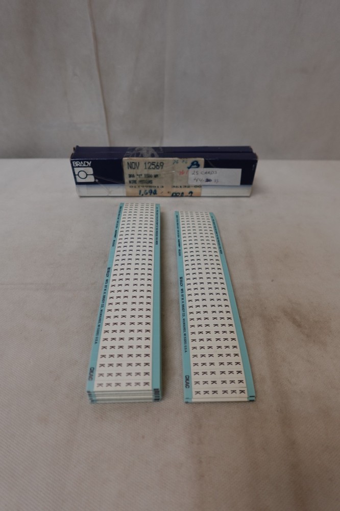 BRADY PORTA-PACK WIRE MARKER WM-K “K” ~ 44-33 / 44-20 REFILL CARDS PACK OF 31