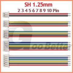 JST-SH 1.25mm Pitch Female Plug Connector Cable Wires 2/3/4/5/6/7/8/9/10 Pin