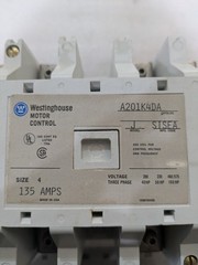 Westinghouse A201K4DA Size 4 Motor Contactor 135A NEMA 3-Pole Non-Reversing A200