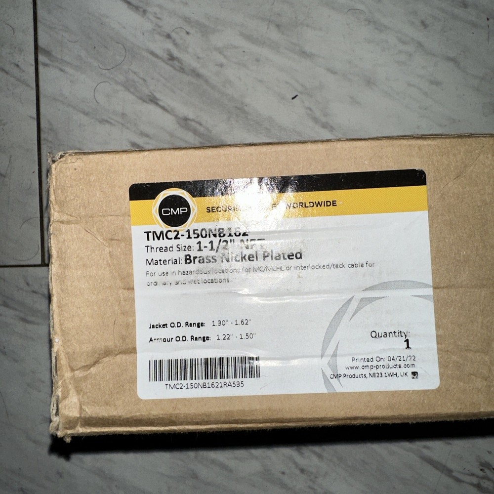 TMC2-150NB162 CMP 1-1/2”NPT BRASS NICKEL PLATED CONNECTOR