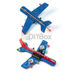 LED Flowing Light Aircraft Model Kit DIY Electronic Kit Circuit Toy Soldering