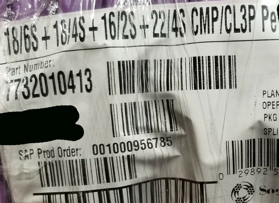 Southwire/Tappan 18/6C+18/4C+16/2C+22/4C Plenum Access Control Cable Purple/50ft