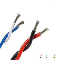 0.12mm²-2.5mm² PTFE Hi-temp Wire Twisted Pairs 2-core Cable Wire Multiple Colors