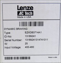 Lenze AC Tech Dynamic Braking EZXDB3714A1 25W, 400-480V Input -Unused/Original Box-