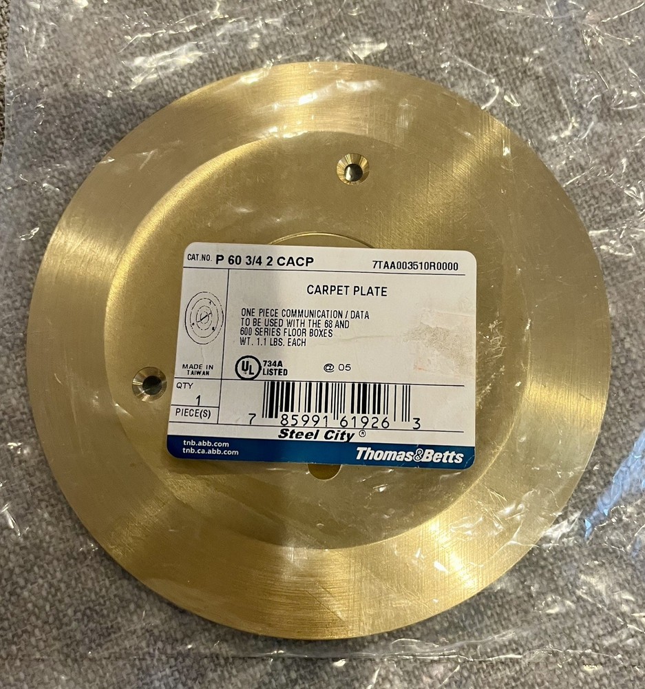 Thomas and Betts NEW P 60 3/4 2 CACP Brass Carpet Plates