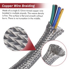 Tinned Braided Sleeve Metal Shielding Signal Wire Cable Shielded Audio Wire Lot