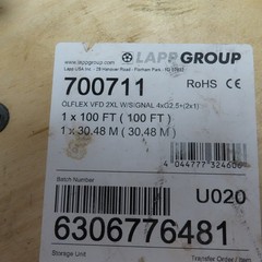 Lapp 700711 14AWG 2KV 4 Conductor 2 Ground Olflex Power & Control Cable 100′
