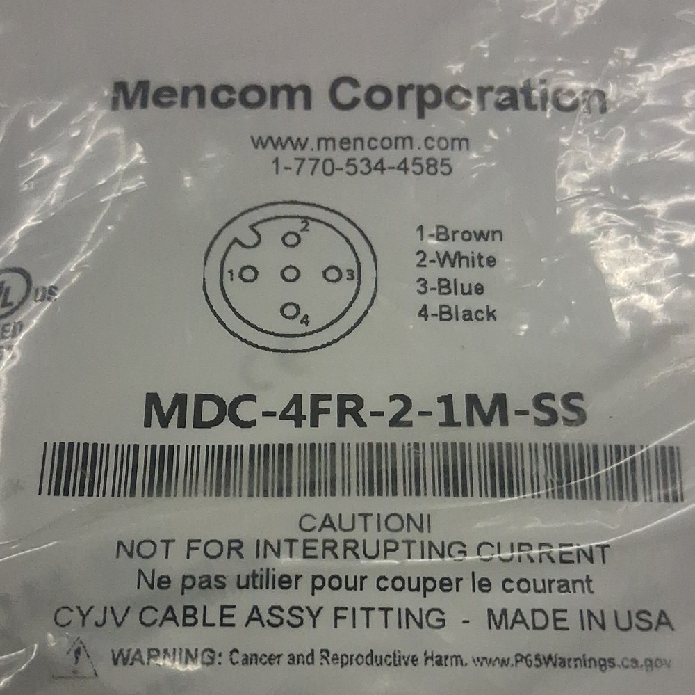Mencom MDC-4FR-2-1M-SS Cable Assembly Fitting, 10pcs MDC-4FR-2-1M-SS