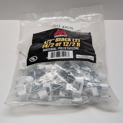 35016 – 1/2″ Plastic Stacking Staples for (2) 14/2 & 12/2 – Pack of 50
