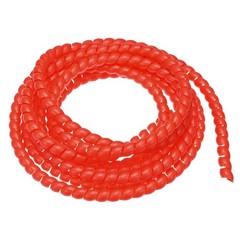 Flexible Spiral Tube Cable Management Sleeve 10mm x 12mm 3 Meters Length Red