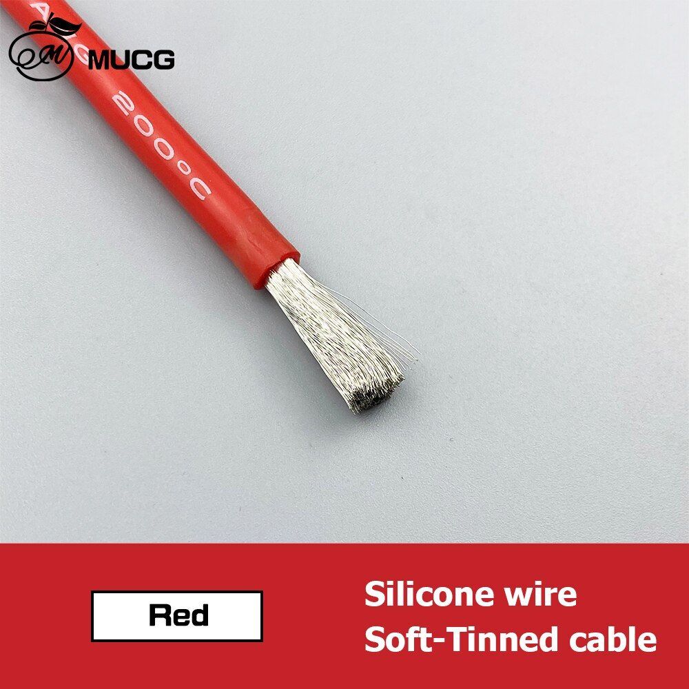 Silicone Wire 2 Pin Cable Electric 28-8awg Insulated Automotive Black Red Flat