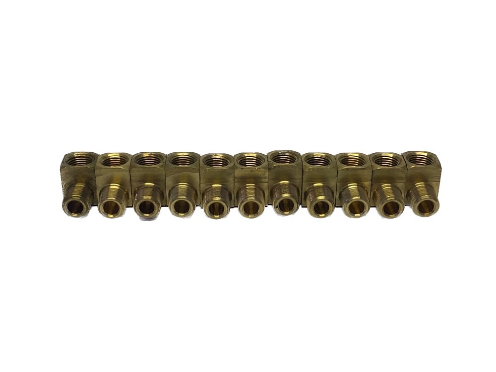 (11) NOS Parker 1/8” MNPT x 1/8” FNPT 90° Brass Street Elbow 2202P-2-2