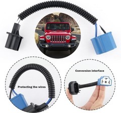 2PCS 7 Inch H13 to H4 LED Headlight Adapter Pigtail Socket, Heat Resistant Wirin