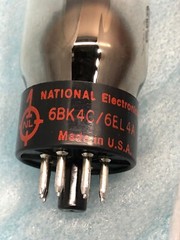 Lot of 4 National Electronics 6BK4C/6EL4A Scan Amplified Tubes, 184043