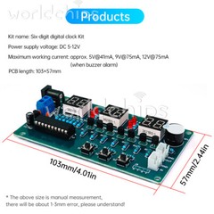 6-bit LED Digital Electronic Clock Kit 51 Microcontroller DIY Soldering Practice