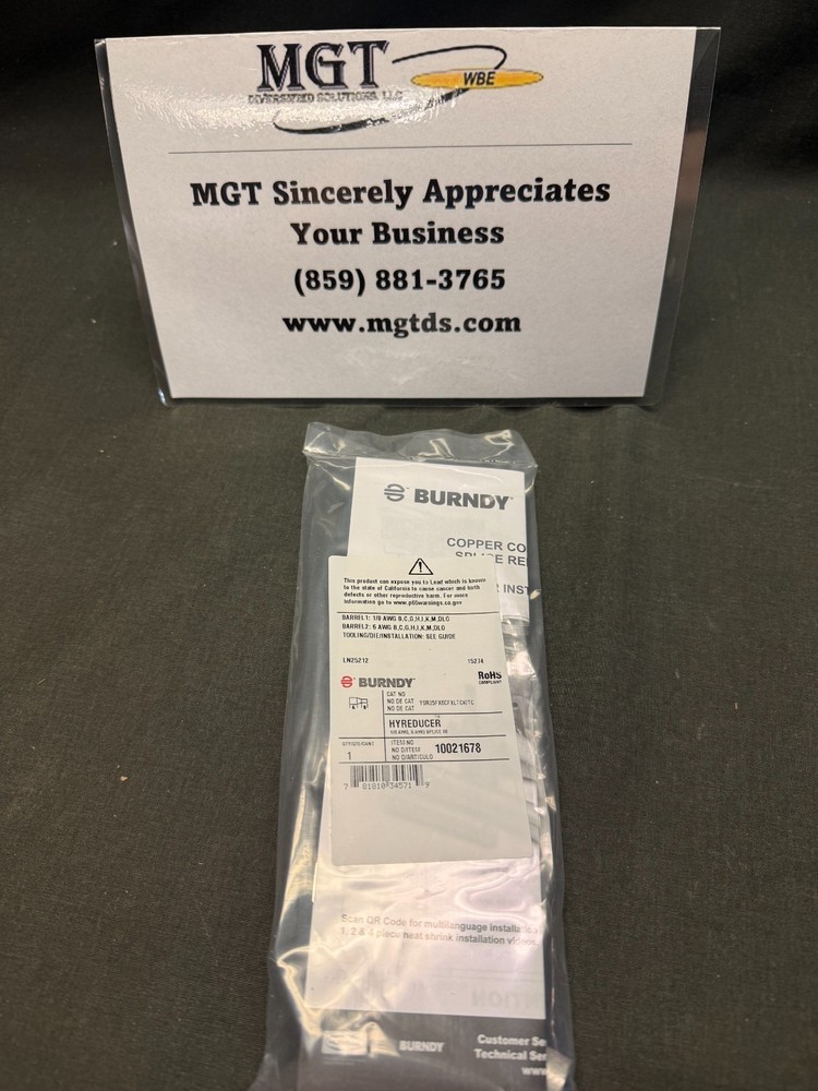 BURNDY / YSR25FX6CFXLTCKITC / IN-LINE REDUCER SPLICE KIT, 1/0 TO 6/1