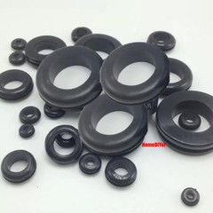 Black Blanking Wiring Grommets Rubber Open Grommet Blind Cable Hole 5mm 6mm-28mm