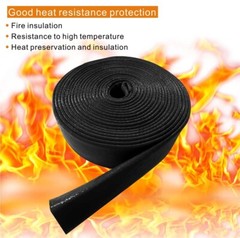 Φ4-70mm Silicone/Fibreglass Fire Sleeving HIGH TEMP Sleeve Insulating Hose Black