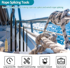 6-In-1 Rope Splicing Tools FID Kit for 1/4″, 5/16″, 3/8″, 7/16″ & 1/2″ Double Br