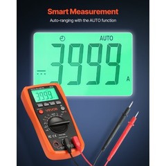 Digital Multimeter, 4000-Count TRMS DC/AC Voltmeter Current Tester, Auto-Rangin