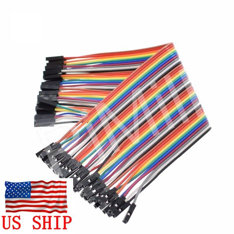 40pcs 20cm 2.54mm Female to Female Dupont Wire Jumper Cable Arduino Breadboad