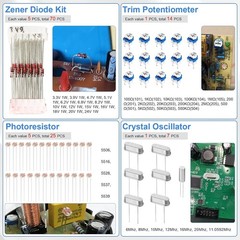 1780 Pcs DIY Electronics Kit w/ Resistors, LEDs, Transistors