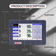 TOAUTO 2Axis /3 Axis Digital Readout 7” LCD Touch Screen 5UM Glass Linear Scale
