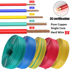 Pure Copper Single Core Cable Wire BV 1/1.5/2.5/4/6/10mm² PVC Insulated 5 Colors