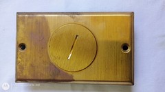 BRASS PLATE FLOOR RECEPTACLE ARROWHART 15A 125V 2P 3W GRD BRUSH STAIN READ DESC