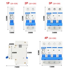 Circuit Breaker Air Switch DZ47-63 1/2/3/4-Poles 6 10 16 20 25 32 40 50 63 -125A