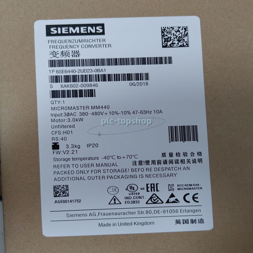Free Tax 1PCS Brand New In Box SIEMENS 6SE6440-2UD23-0BA1 Fast ship PLC