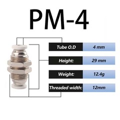 Pneumatic Bulkhead push-fit hose tube inline air-line airline connector Fitting