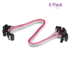 5 Pack Long 30CM 2.54MM Flat Ribbon Cable IDC 10 Pin Connector