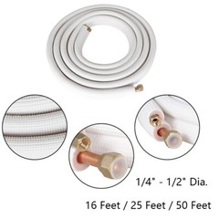 1/4″ – 1/2″ Dia. Three Length Options For Mini Split Heat Pump Systems Kit New