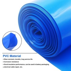 NEW 1M Blue PVC Heat Shrink Tube Sleeve for 18650 Battery Pack Insulation