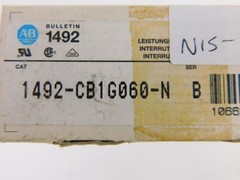 Allen-Bradley 1492-CB1G060-N 1P, 6A, 420V Circuit Breaker w/ 65A Neutral Modu…