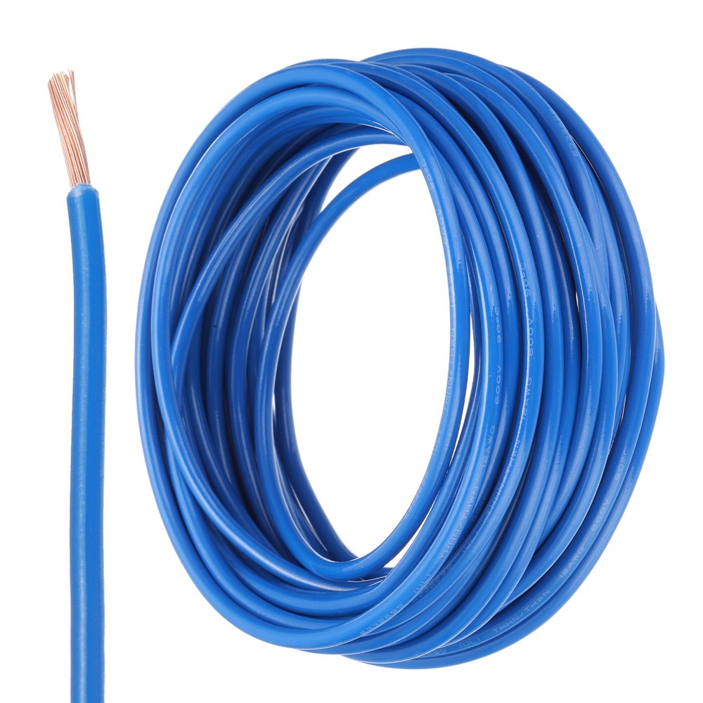 25 Feet Electrical Wire Insulated Stranded Copper 12 AWG Wire Cable,Blue