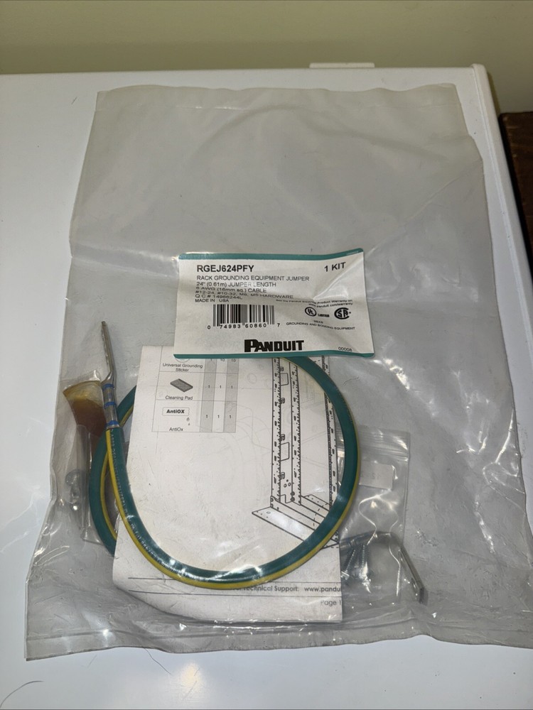 Panduit #6 AWG (16mm²) RGEJ624PFY Equipment Bonding Jumper Kit CDW PART: 108279