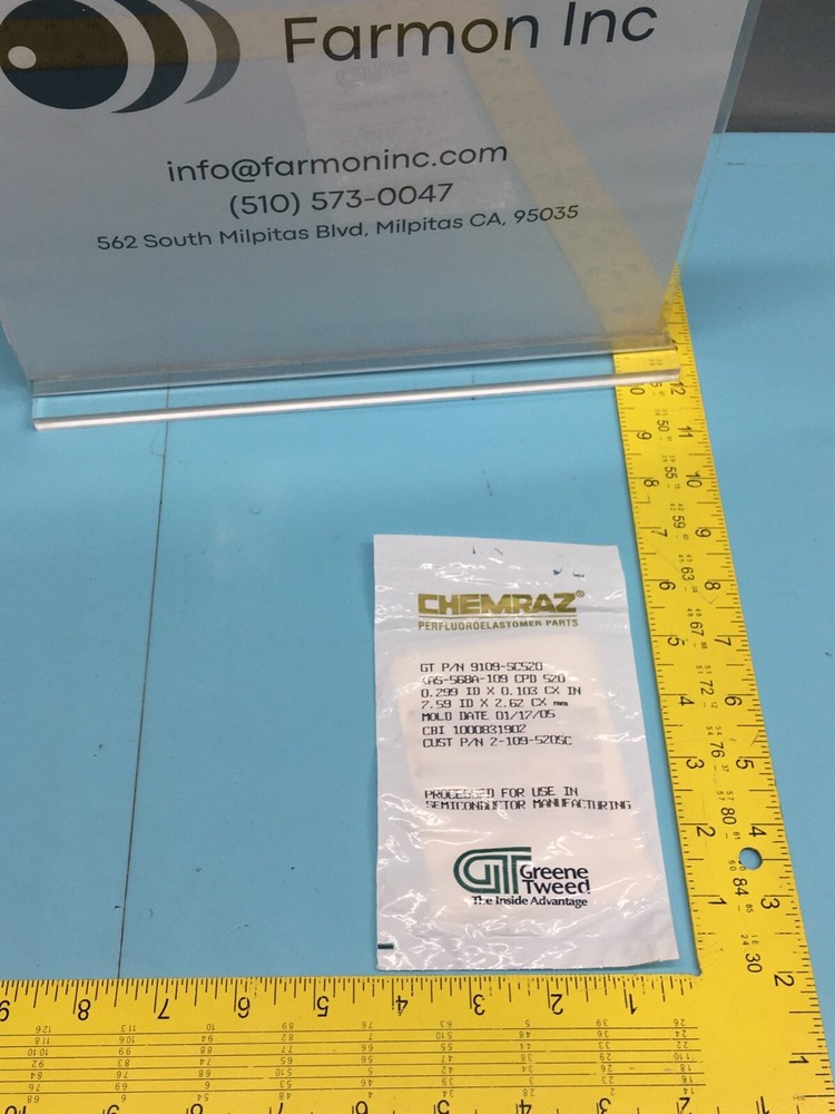 CHEMRAZ 9109-SC520 O-RING AS-568A-109 CPD 520, 2-109, 2-109-520SC, 130635