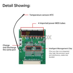 13S 48V 30A 18650 Li-ion Battery Protection Board BMS with Balance for E-Bike
