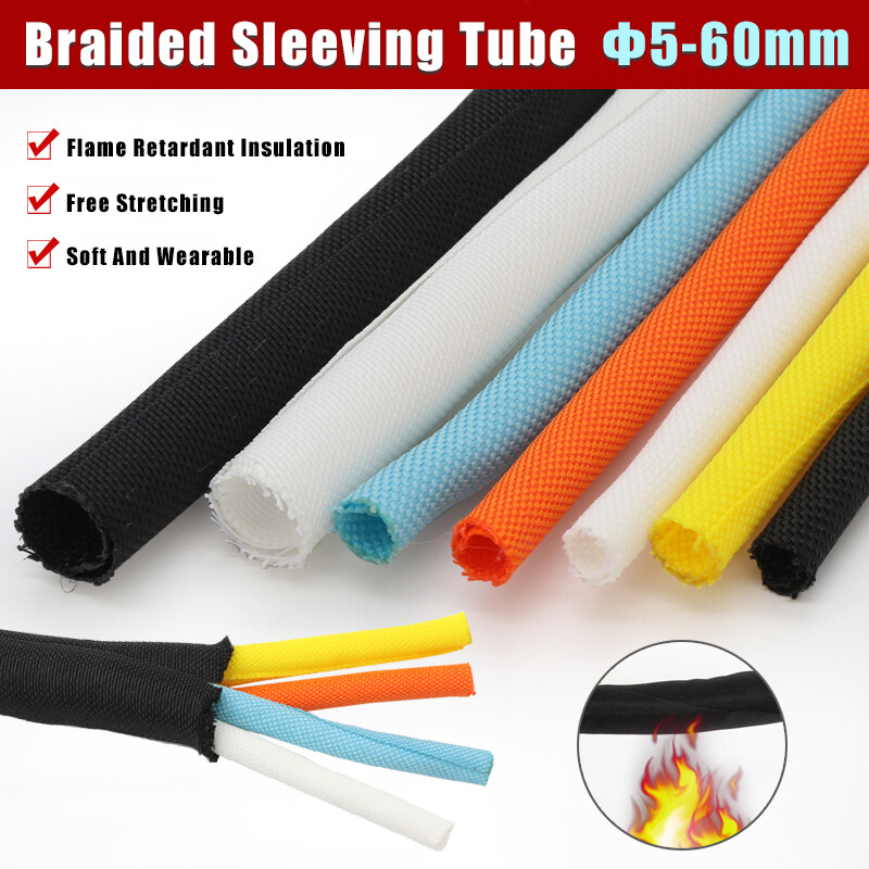 Split Braided Sleeving Tube Five Color Cable Wire Sheath Flame Retardant Φ5-60mm