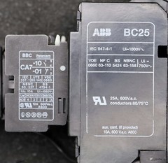 ABB Power Contactor with Jack BC25-22-00 + WB75 + RV BC6/250 + CA7-10 25A