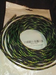 Expandable Sleeving Wire Cable Sleeve Loom, Green&Black 6mm – 12mm, 1/4″ x 25ft