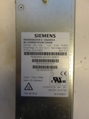 SIEMENS P/N: 6SE6400-3CC01-0AB3 MICROMASTER 4 AC COMMUTATION CHOKE 200-240V 8.1A