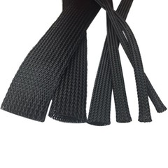 PET 1mm – 100mm Black Braided Expandable Cable Sleeving Wire Harness Sheathing
