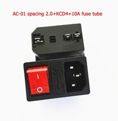 10A 250V Three In One Power Socket 2.0 AC-01A Inlet Male Plug With Fuse Switch