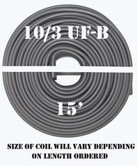 10/3 UF-B x 15′ Southwire Underground Feeder Cable