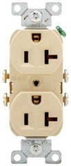 Arrow Hart CR20V, 125 VAC, 20 A, 5-20R, Ivory, Duplex Receptacle, 1 pc