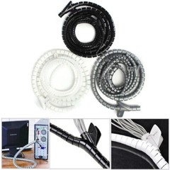 2m 10/22mm Cable Spiral Wrap Tidy Cord Wire Banding Storage Organizer Tool Black